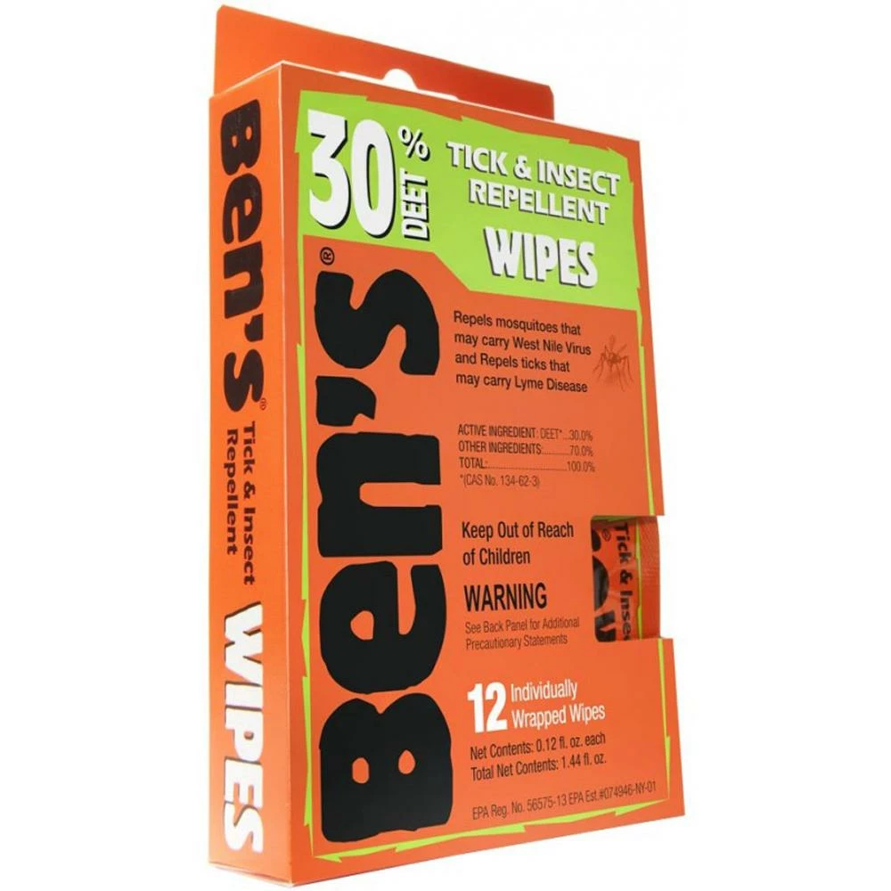 Adventure Medical Kits Ben's 30% DEET Tick & Insect Repellent Wipes-12/Box 3 Adventure Medical Kits Ben's 30% DEET Tick & Insect Repellent Wipes-12/Box