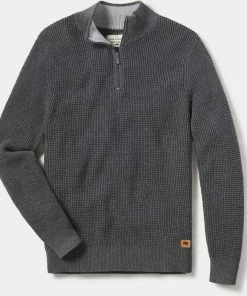 The Normal Brand Men's Waffle Knit Quarter Zip Pullover