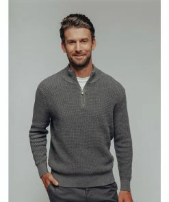 The Normal Brand Men's Waffle Knit Quarter Zip Pullover