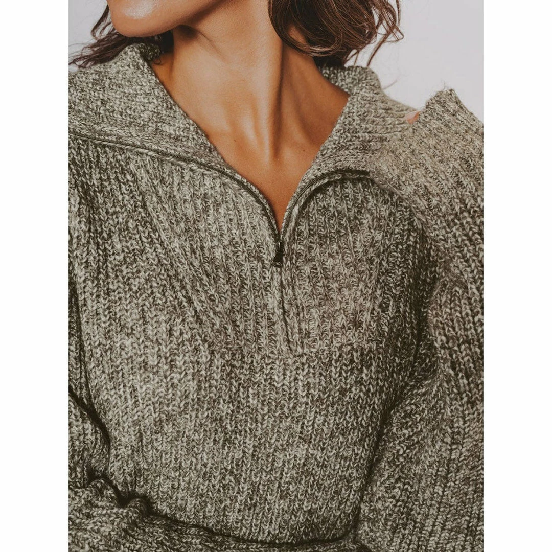 The Normal Brand Women's Dani Quarter Zip Sweater 5 The Normal Brand Women's Dani Quarter Zip Sweater