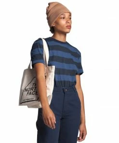 The North Face Women's Short Sleeve Stripe Knit Top - Clearance