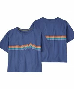 Patagonia Women's Ridge Rise Stripe Organic Easy Cut Tee 14 Patagonia Women's Ridge Rise Stripe Organic Easy Cut Tee
