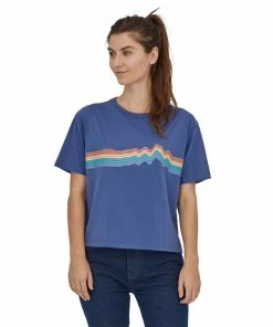 Patagonia Women's Ridge Rise Stripe Organic Easy Cut Tee 15 Patagonia Women's Ridge Rise Stripe Organic Easy Cut Tee