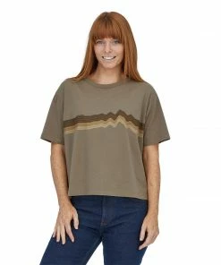 Patagonia Women's Ridge Rise Stripe Organic Easy Cut Tee 18 Patagonia Women's Ridge Rise Stripe Organic Easy Cut Tee