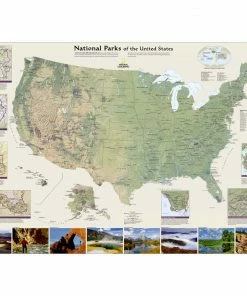 National Geographic Maps Wall Map: National Parks Of The United States, Tubed Camp & Hike