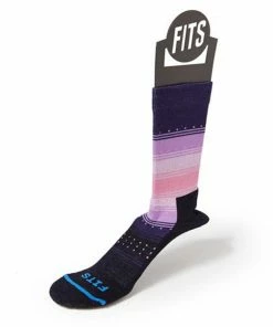 FITS Women's Casual Gradient Stripe Crew Socks