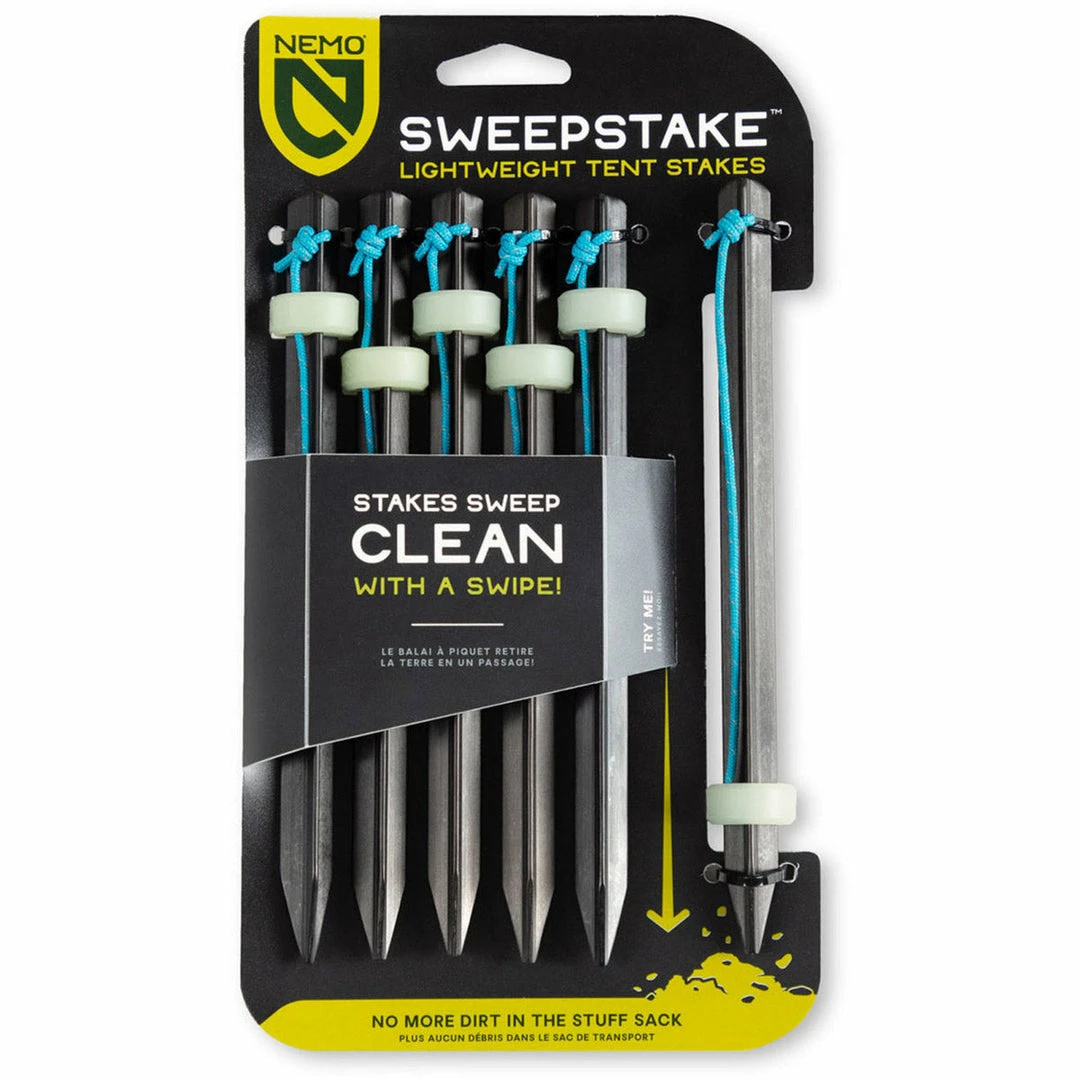 NEMO Equipment Sweepstake Lightweight Tent Stakes 6-Pack Camp & Hike 3 NEMO Equipment Sweepstake Lightweight Tent Stakes 6-Pack Camp & Hike