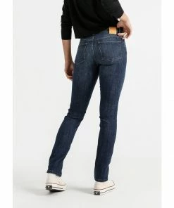 DU/ER Women's Performance Denim Mid Rise Slim Straight